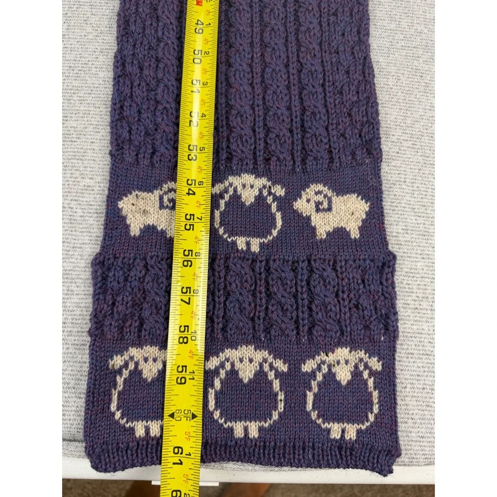 Aran Woollen Mills Purple Sheep Scarf Mens 100% Pure New Wool Made in Ireland